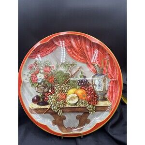 Vintage Daher Decorated Ware Large Round Metal Tray 16 1/2" Made in England